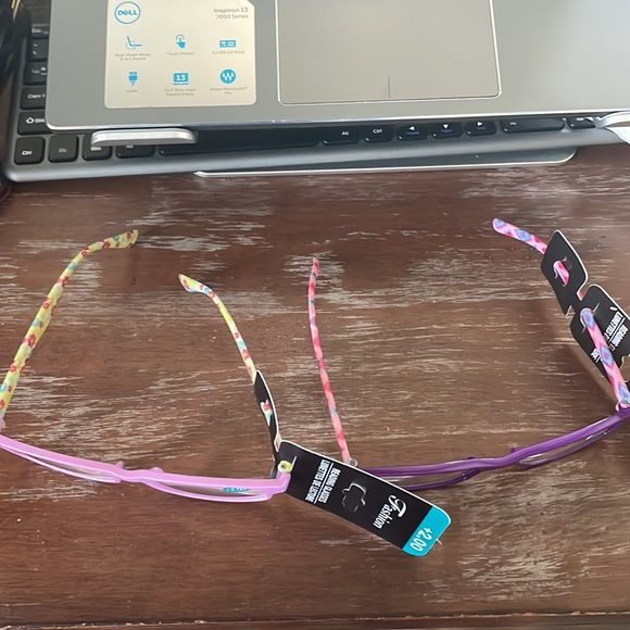 Fashion +2.00 purple & pink print & purple and yellow with flower print readers - Picture 14 of 16